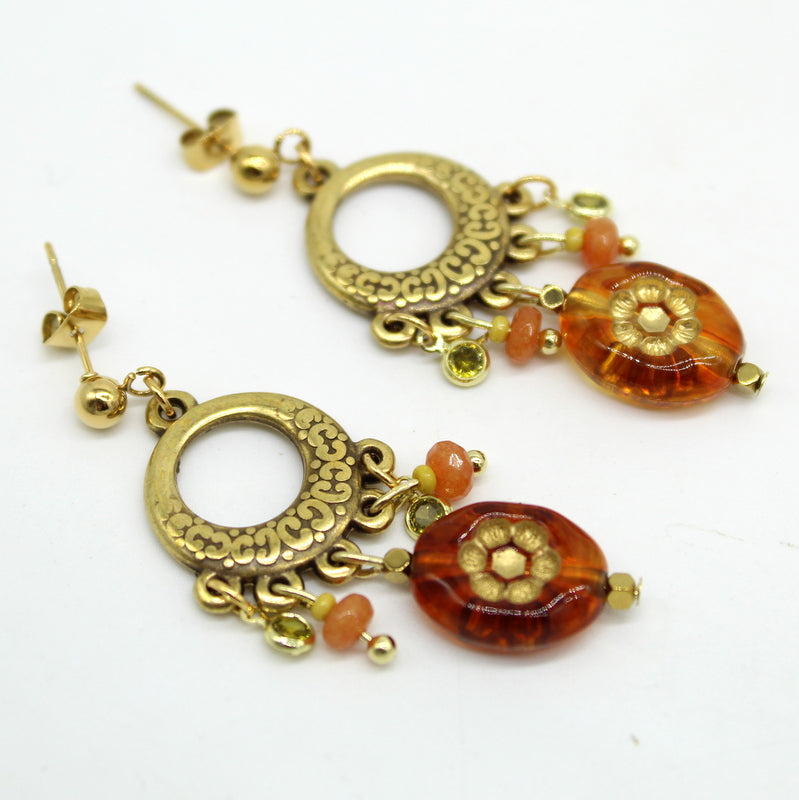 Boucles d'oreilles fleur topaz Soryne