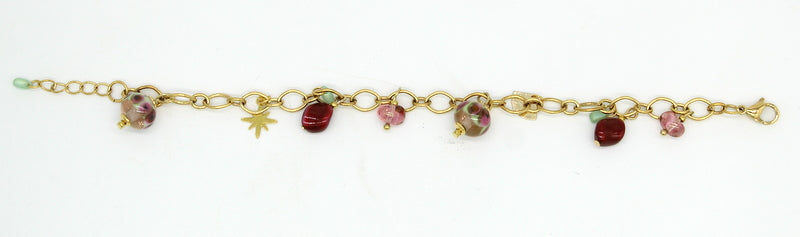 Bracelet pampilles en acier et verre de Murano Coris