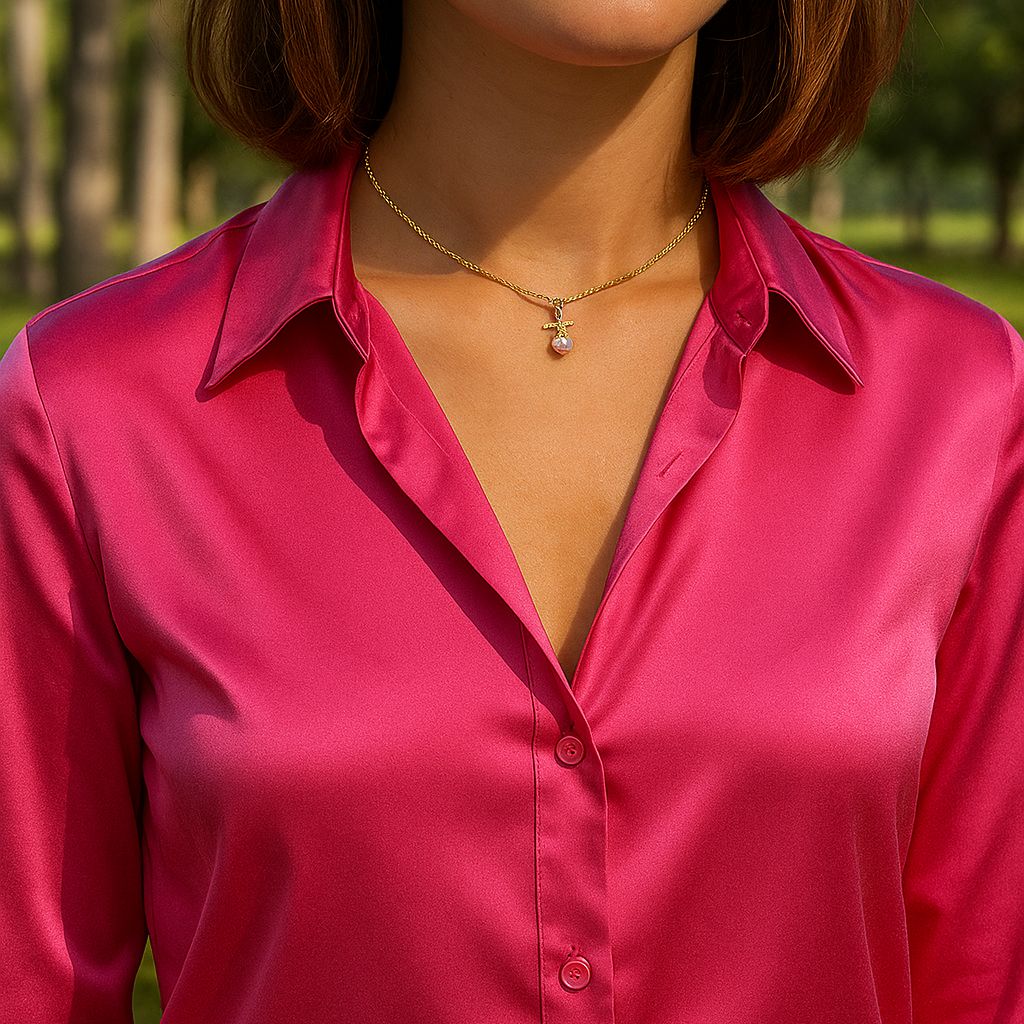 Collier ras de cou rose Yuna