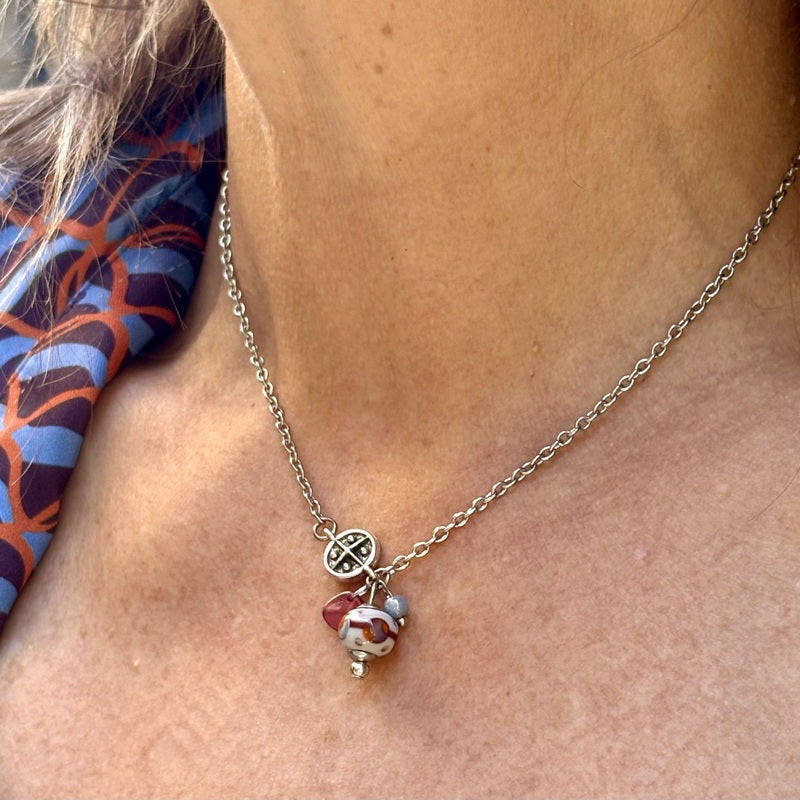 Collier ras de cou argenté Oralya