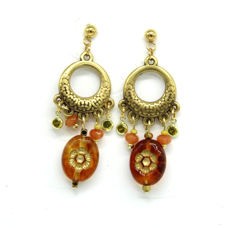 Boucles d'oreilles fleur topaz Soryne