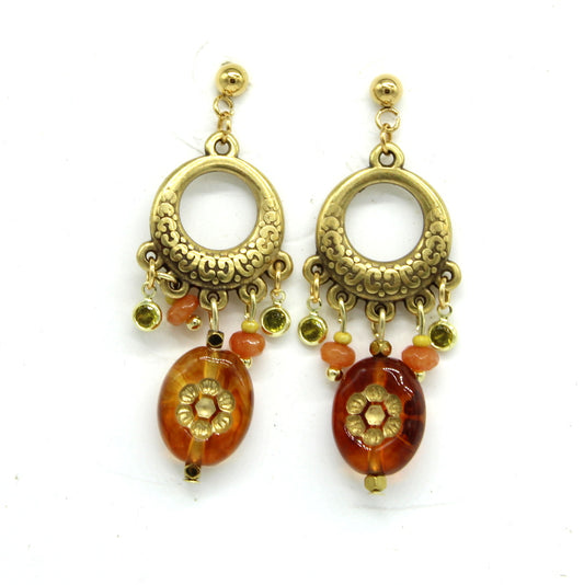 Boucles d'oreilles fleur topaz Soryne