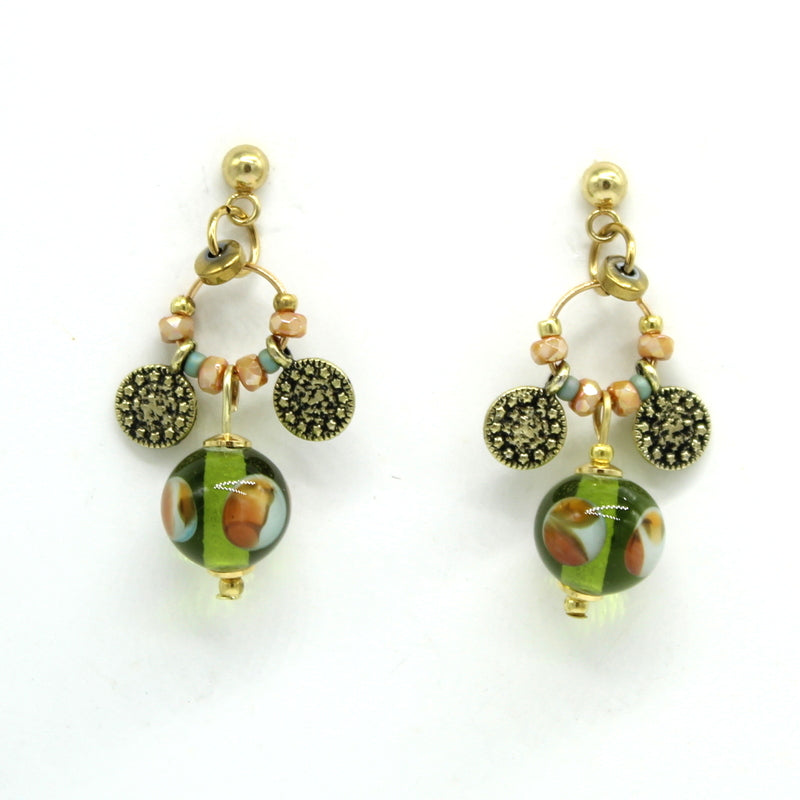 Boucles d'oreilles chaînes et perle Murano – Salvia (Copie)