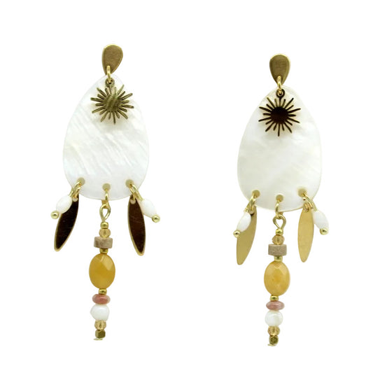 Boucles d'oreilles nacre pierre DUNE