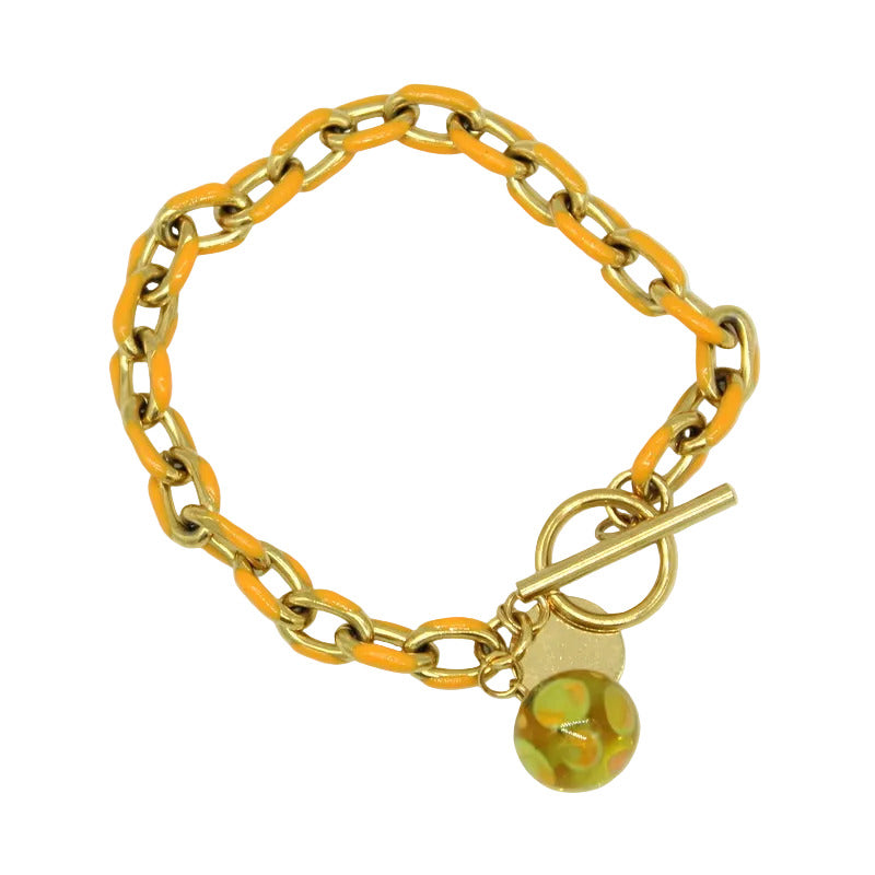 bracelet-chaine-email-orange-abricot-murano-vert-anis-toggle-dore-zeste-BR22ZH