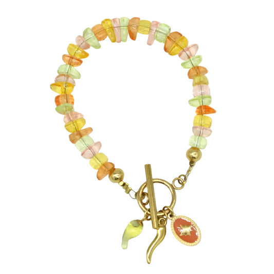 bracelet-chips-resine-orange-vert-anis-piment-murano-peche-email-zeste-BR20ZE