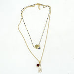 Collier garnet dream, bleu nuit et bordeaux