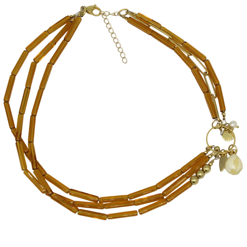 collier-3-rangs-perles-rectangulaires-verre-topaze-murano-ivoire-sable-dune-CO25DE