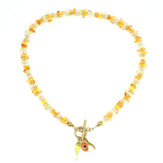 collier-ras-de-cou-chips-resine-orange-vert-anis-piment-murano-peche-email-zeste-CO17ZE
