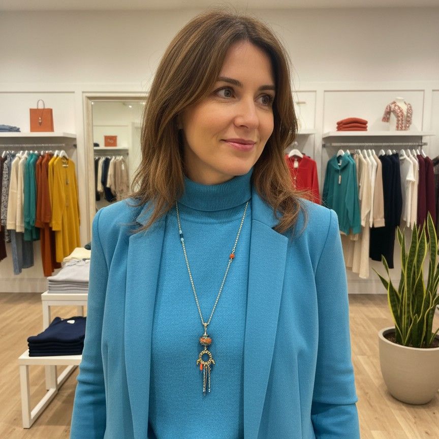 Collier pampilles bleu Zeline