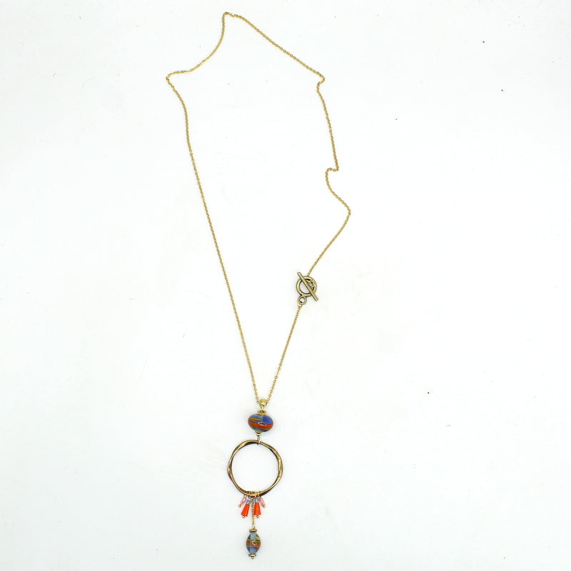 Collier pampilles bleu Zeline