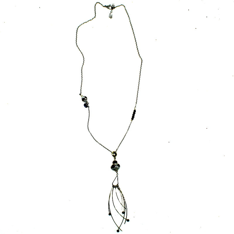 Collier long bordeaux Oralya