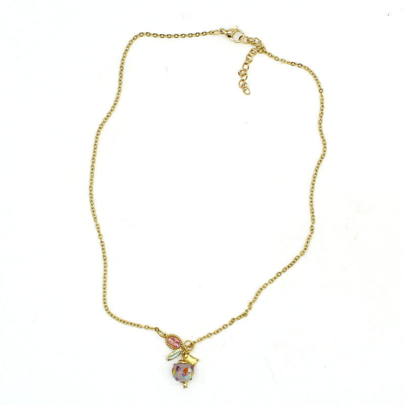 Collier ras de cou rose Yuna