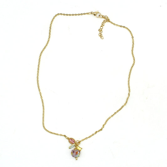 Collier ras de cou rose Yuna