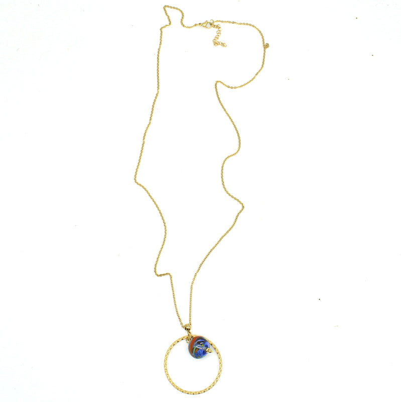 Collier long bleu Zeline