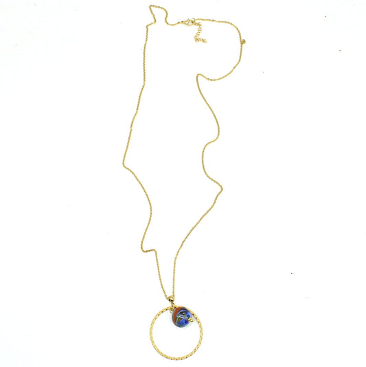 Collier long bleu Zeline