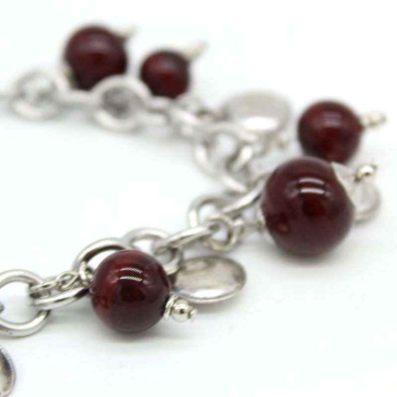 Collier ras de cou Murano bordeaux CORIS
