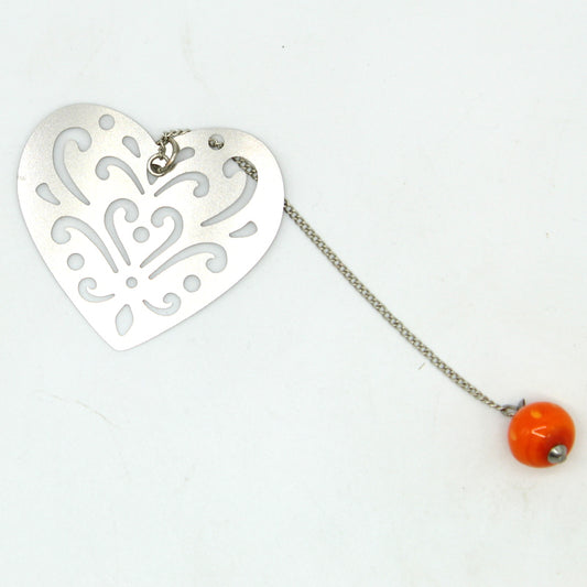 Marque-page coeur orange