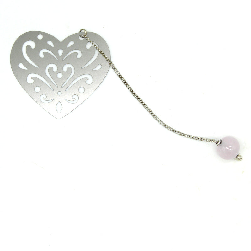 Marque-page coeur rose