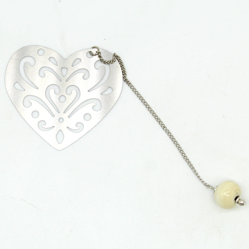 Marque-page coeur ivoire