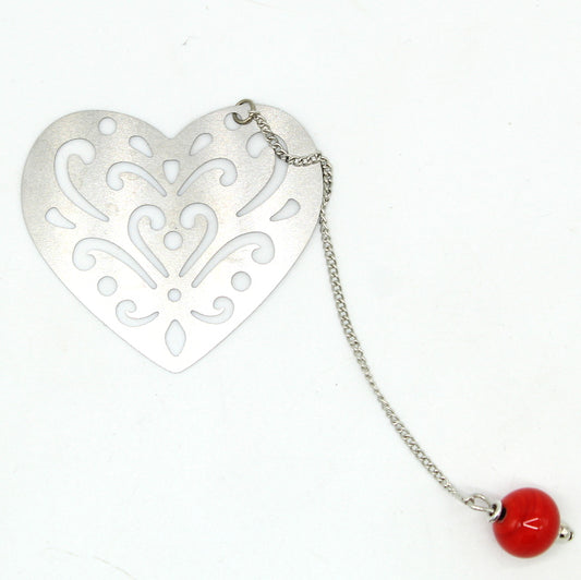 Marque-page coeur rouge