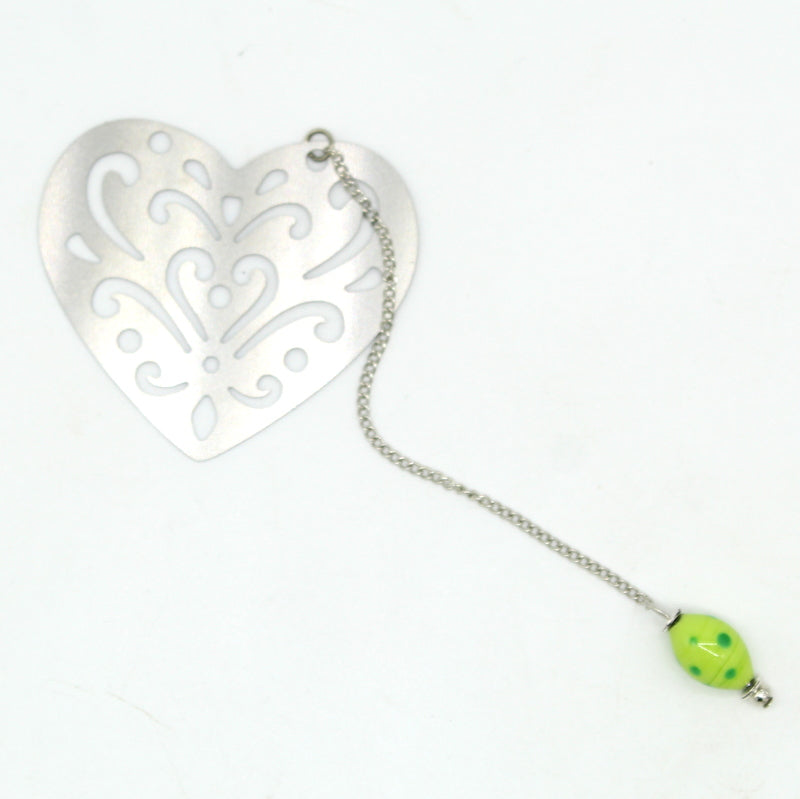 Marque-page coeur anis