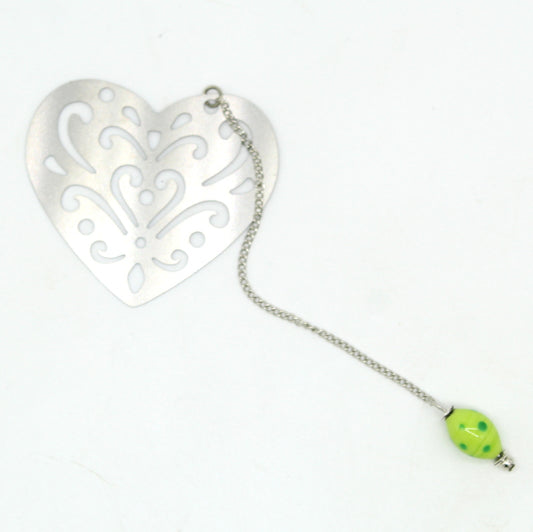 Marque-page coeur anis