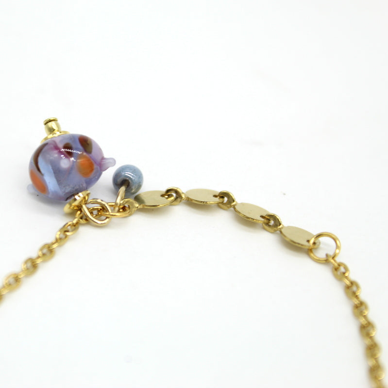 Bracelet chaîne pastilles acier doré Nila