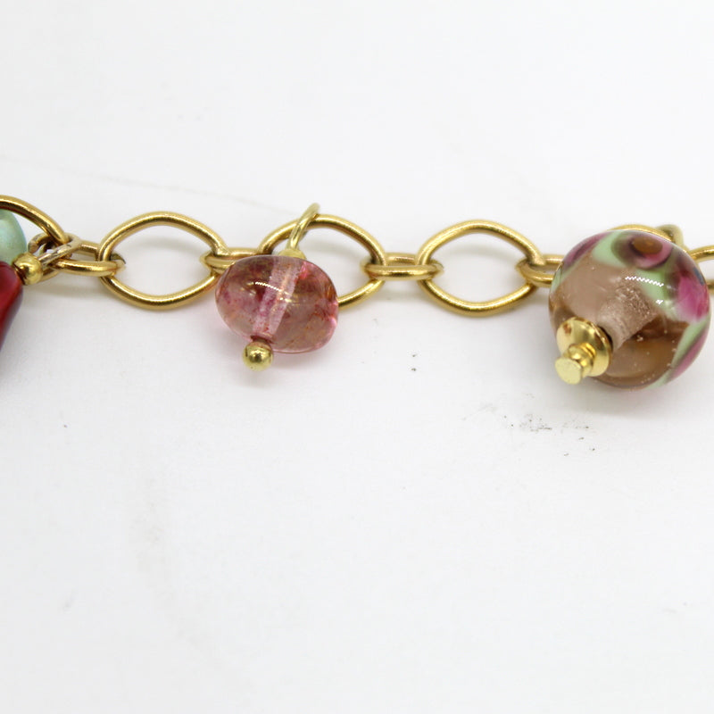 Bracelet pampilles en acier et verre de Murano Coris