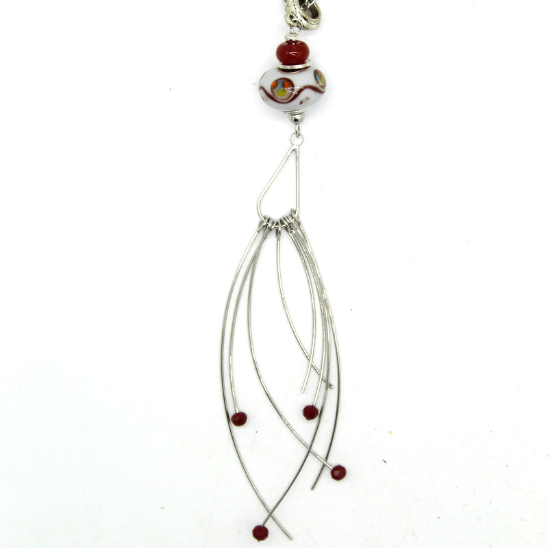 Collier long bordeaux Oralya