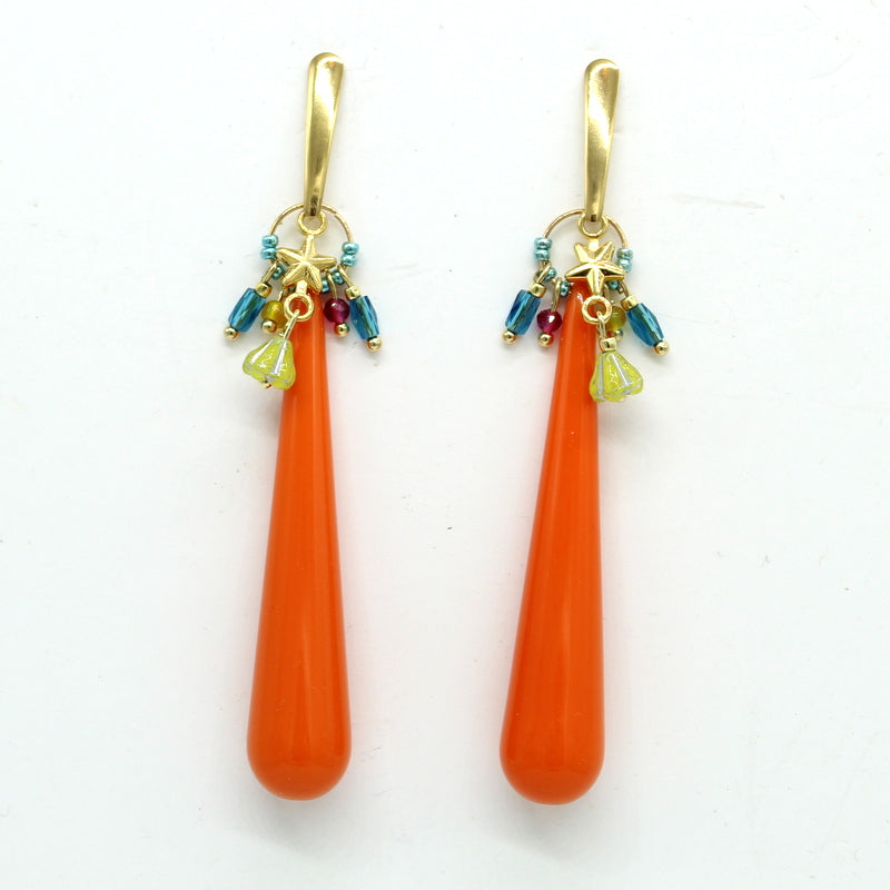 Boucles d'oreilles gouttes orange PAPAYA