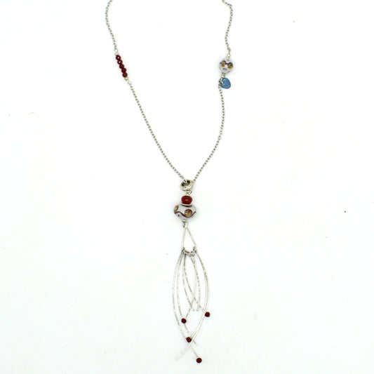 Collier long bordeaux Oralya