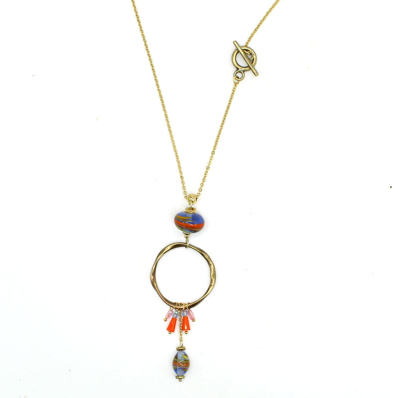 Collier pampilles bleu Zeline
