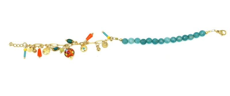 Bracelet agathe et Murano PAPAYA