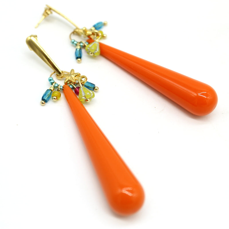 Boucles d'oreilles gouttes orange PAPAYA