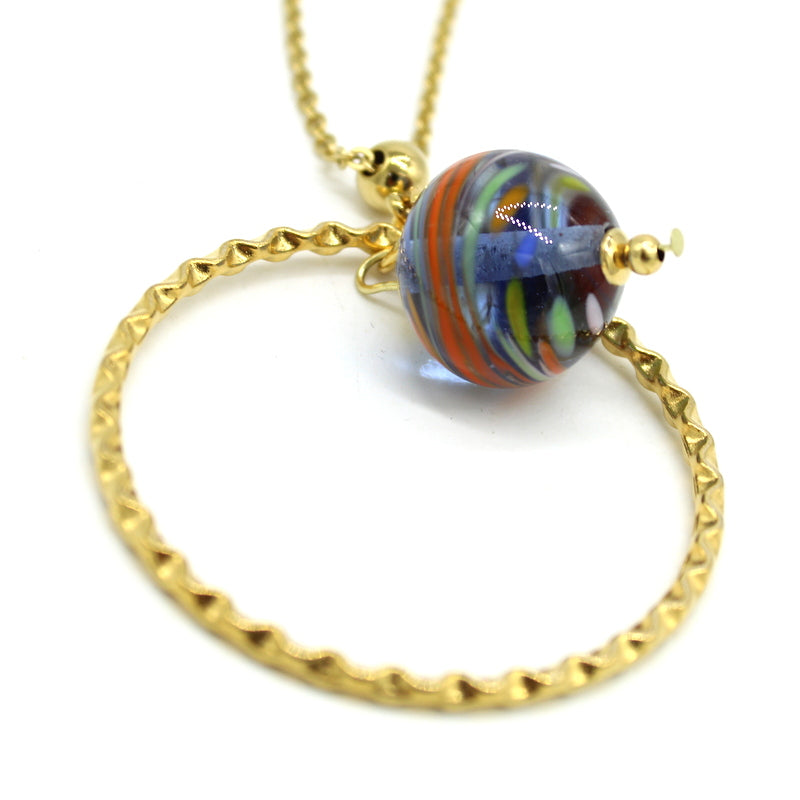 Collier long bleu Zeline