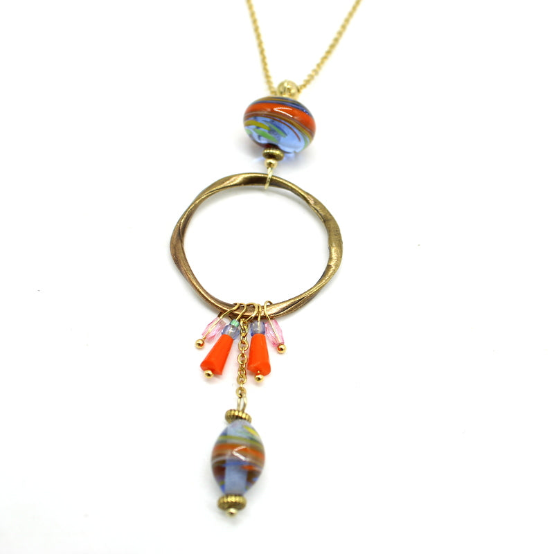 Collier pampilles bleu Zeline