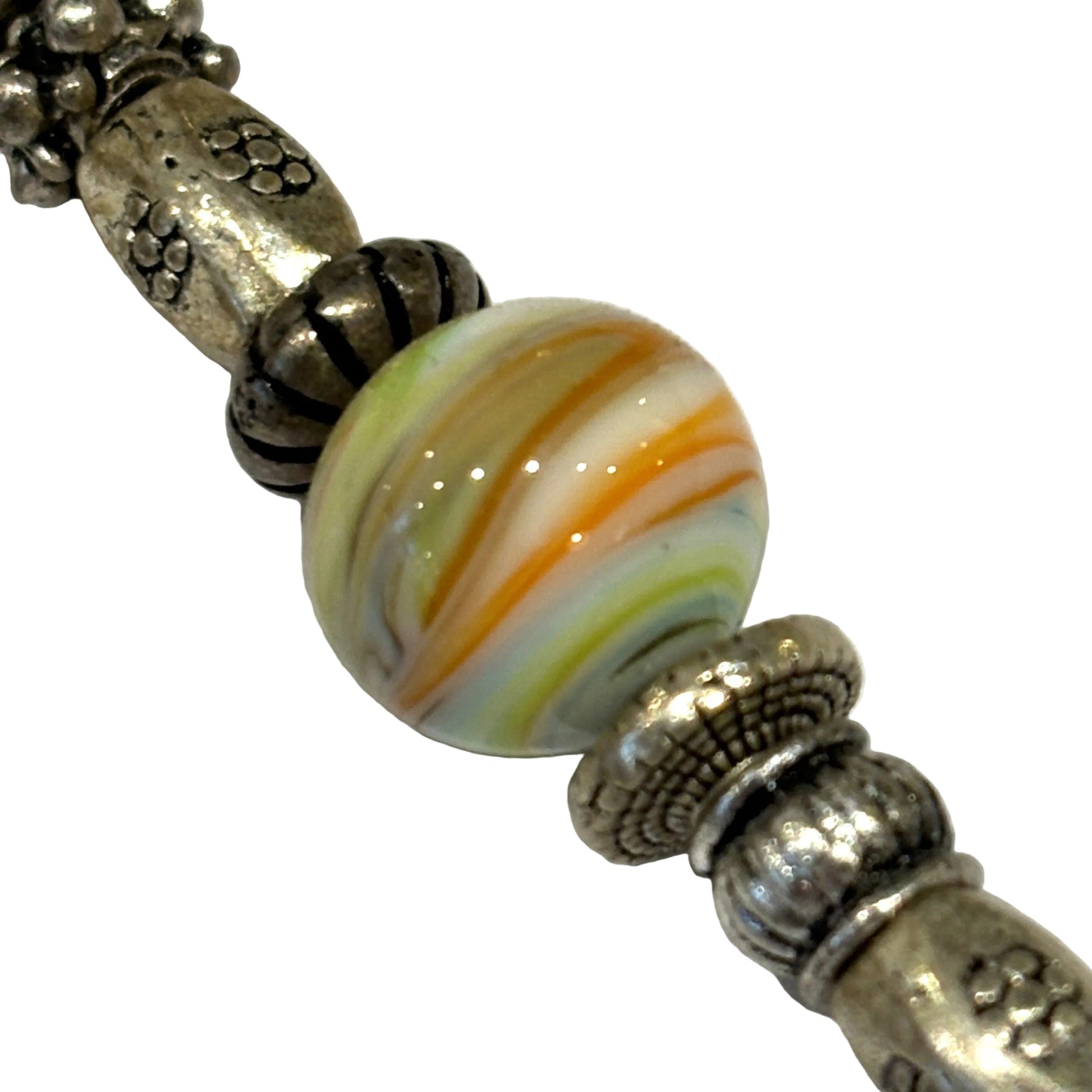 zoom perle murano blanc multicolore